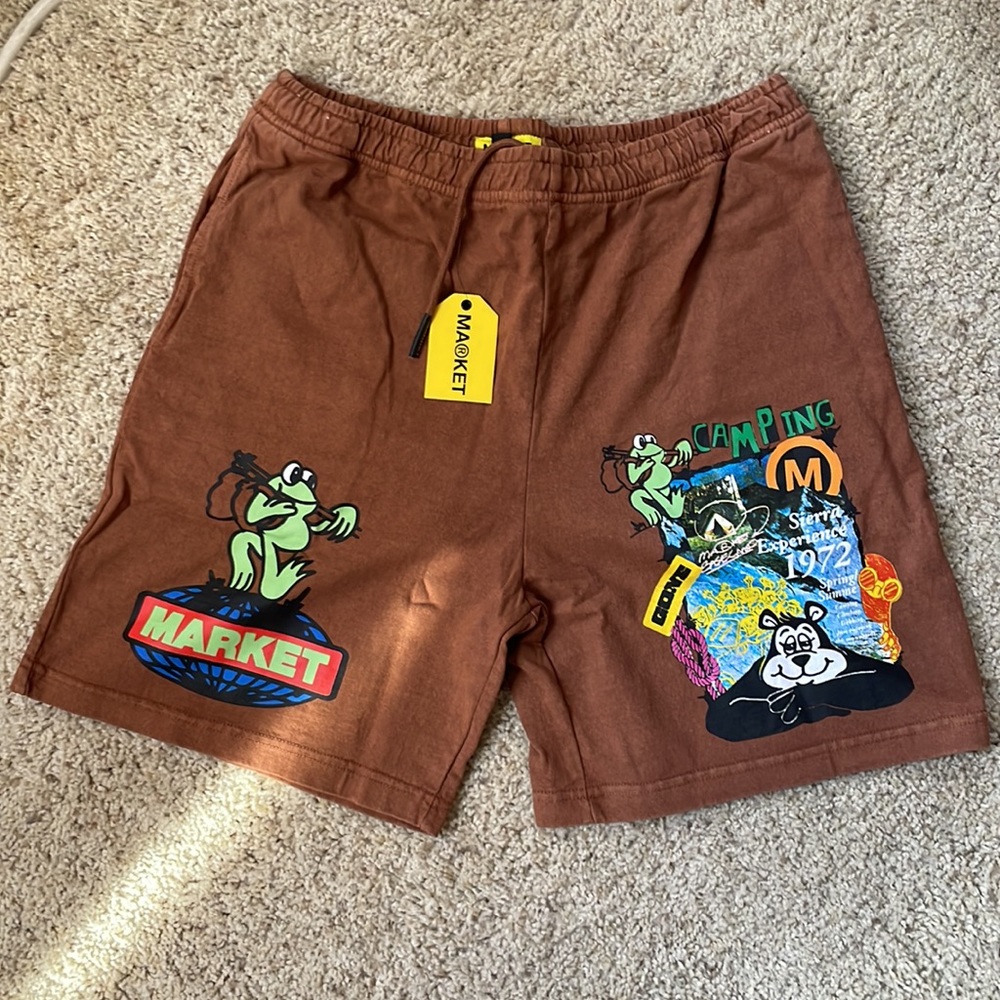 MARKET “ GONE CAMPING “ Washed Shorts
